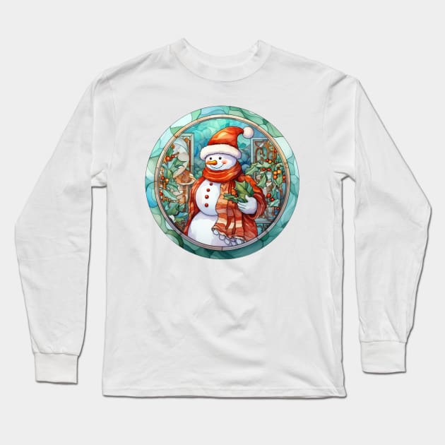 Snowman and Holly Long Sleeve T-Shirt by Maison de Kitsch